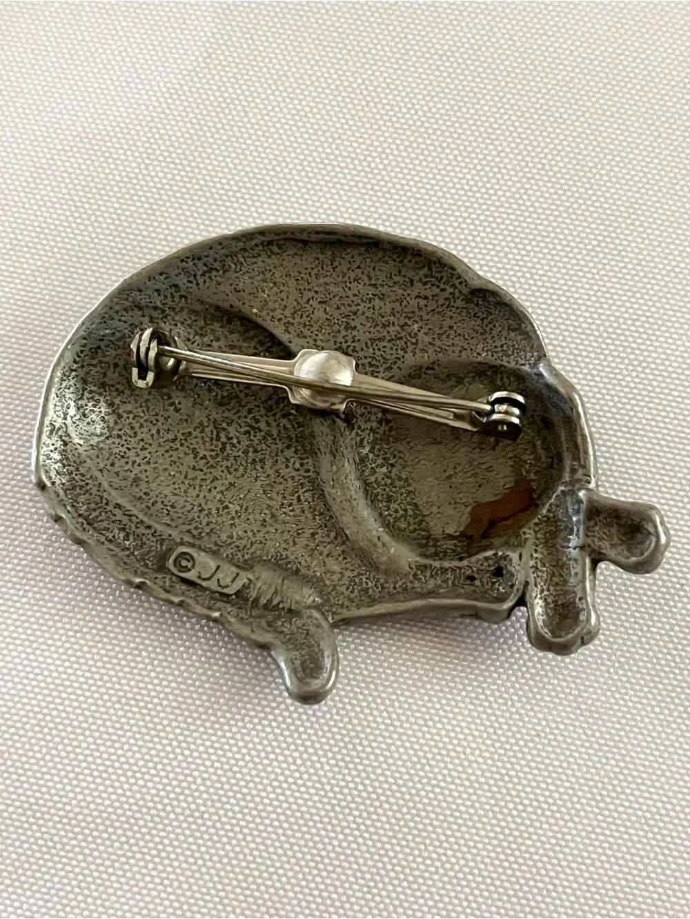 Vintage JJ Jonette Jewelry Napping Cat Brooch 1980s-1990s